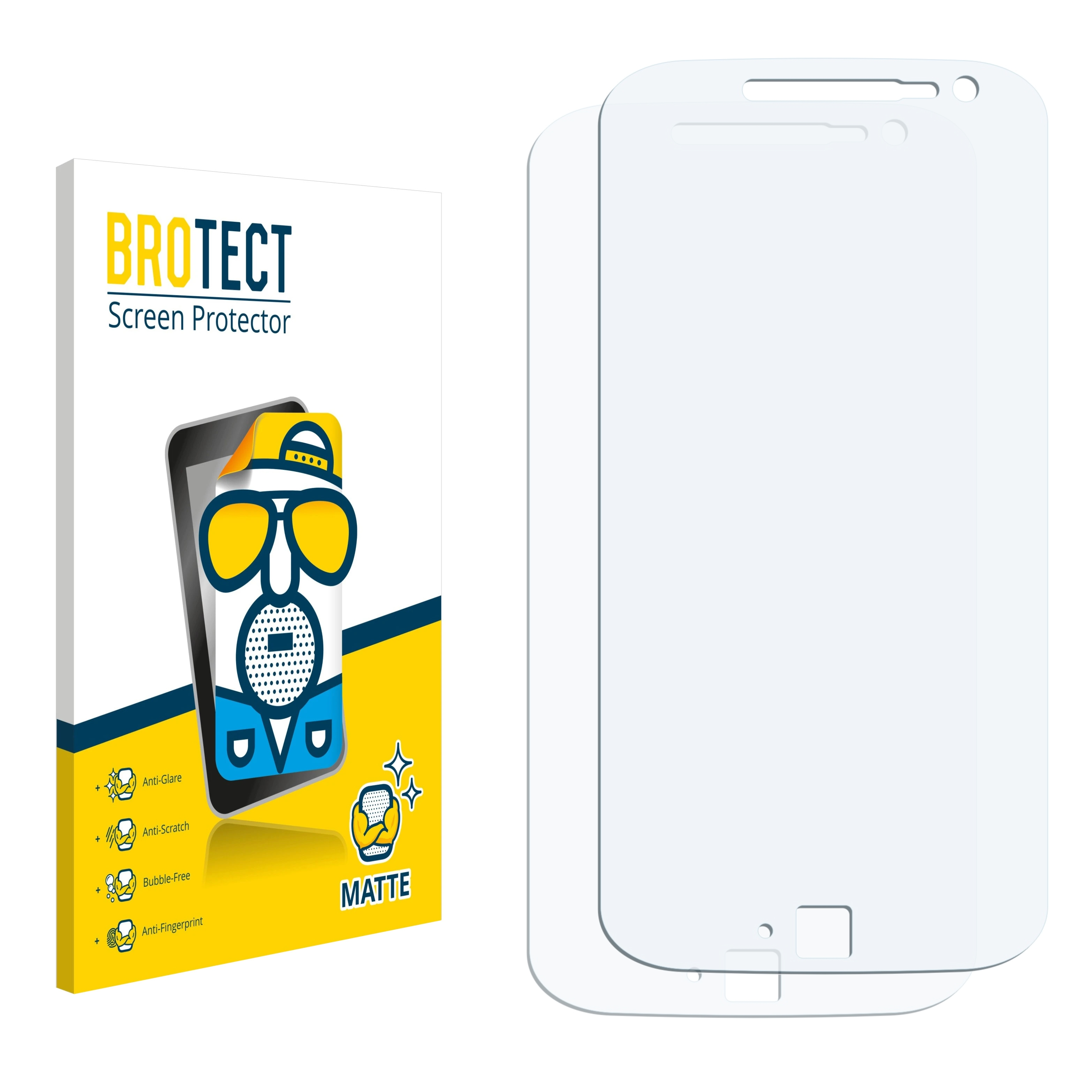 BROTECT Plus) 2x Motorola Schutzfolie(für matte Moto G4