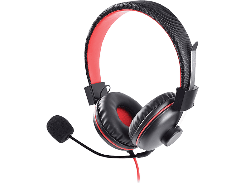 Gaming Headset, On-ear Headset GEEKHOME Universal Schwarz-Rot