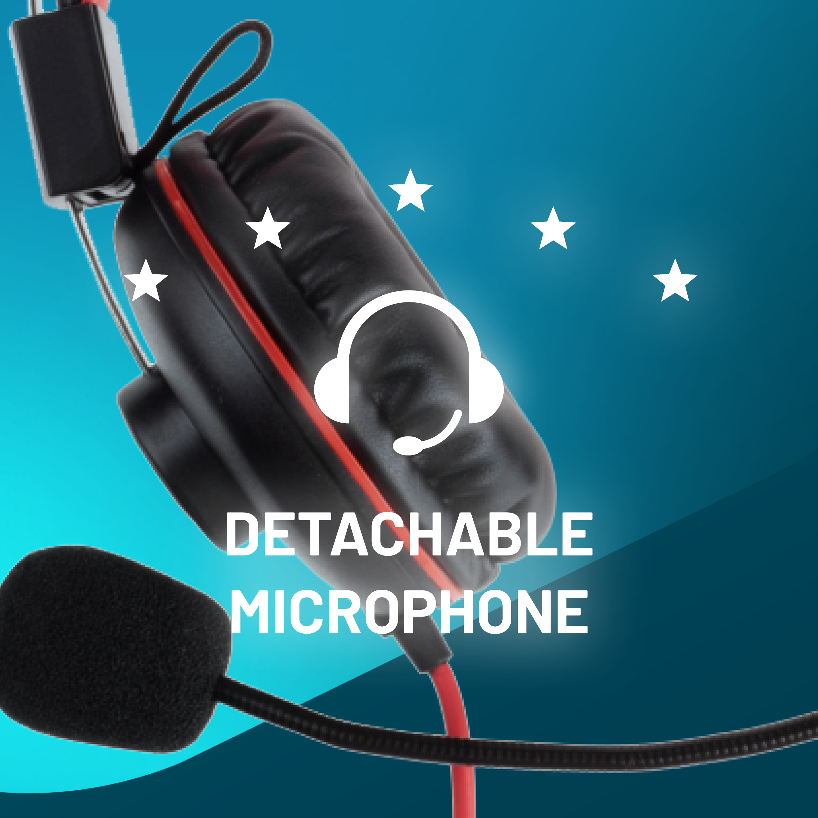 Headset, Schwarz-Rot Gaming Universal On-ear GEEKHOME Headset