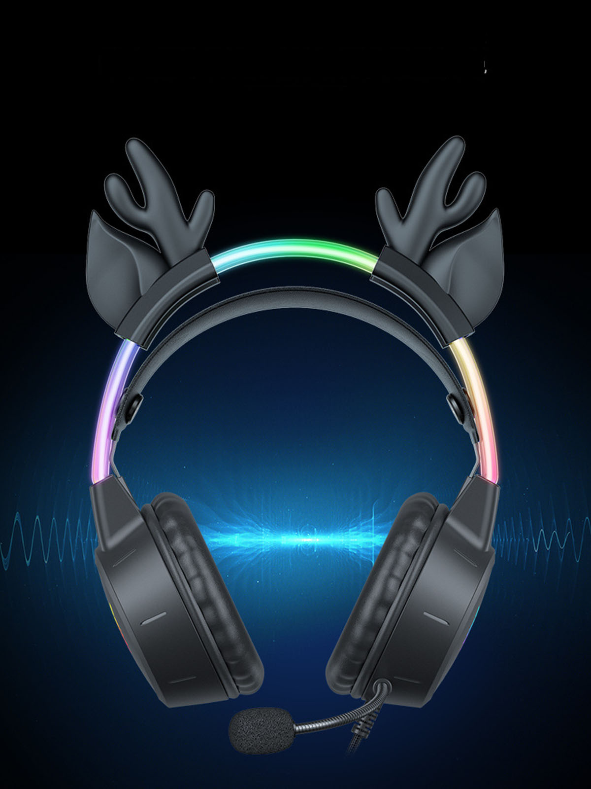 BRIGHTAKE Surround-Sound Gaming-Kopfhörer, Komfort, RGB-Design, Kopfhörer Multi-Kompatibilität, Geräuschunterdrückung, Over-ear Schwarz