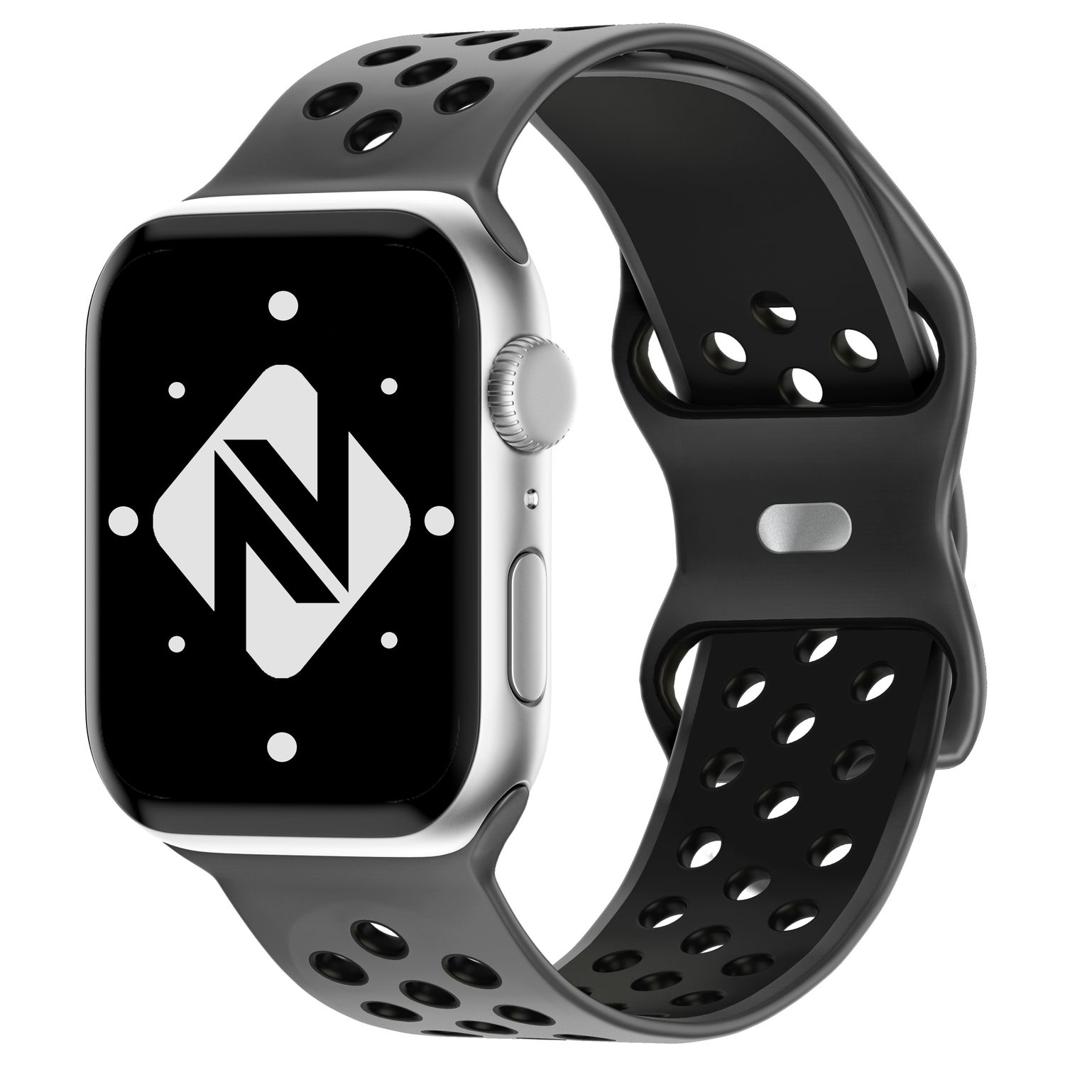 Watch Armband, Grau Apple Smart-Watch Airflow Ersatzarmband, 42mm/44mm/45mm/49mm, Apple, NALIA Silikon Schwarz