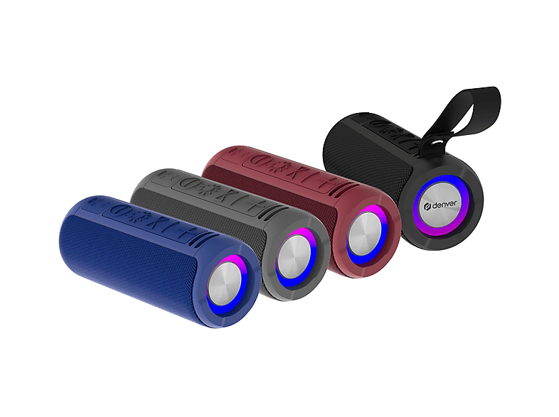 Denver BTV-230 Bluetooth Lautsprecher - 100W Partybox Mit RGB Licht, 7h Akku & Karaoke