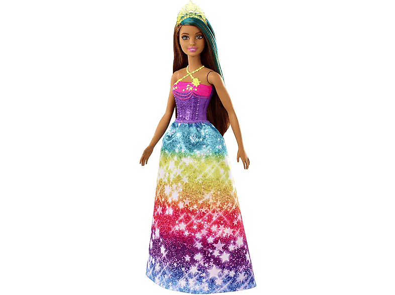 Puppe Top Arcoiris Dreamtopia y MATTEL Rosa Falda GJK14 Morado Barbie