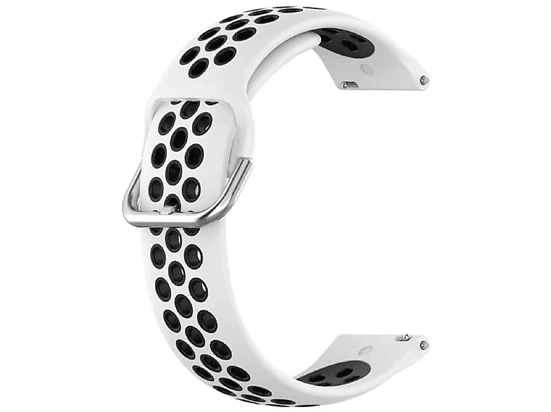 CASEONLINE EBN, Ersatzarmband, Samsung, Galaxy Watch 6 Classic (43mm), Weiß/Schwarz | Smartwatch Armbänder