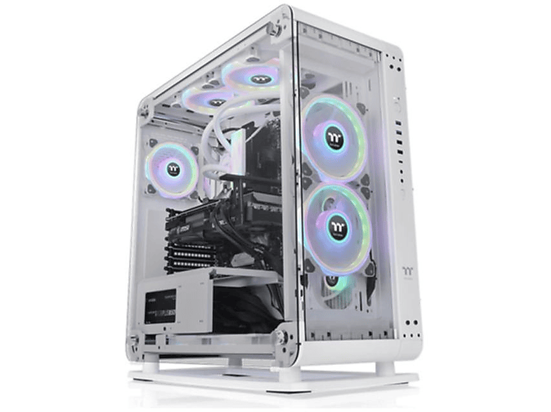 THERMALTAKE Core P6 Tempered Glass Snow Mid Tower PC Gehäuse, weiss