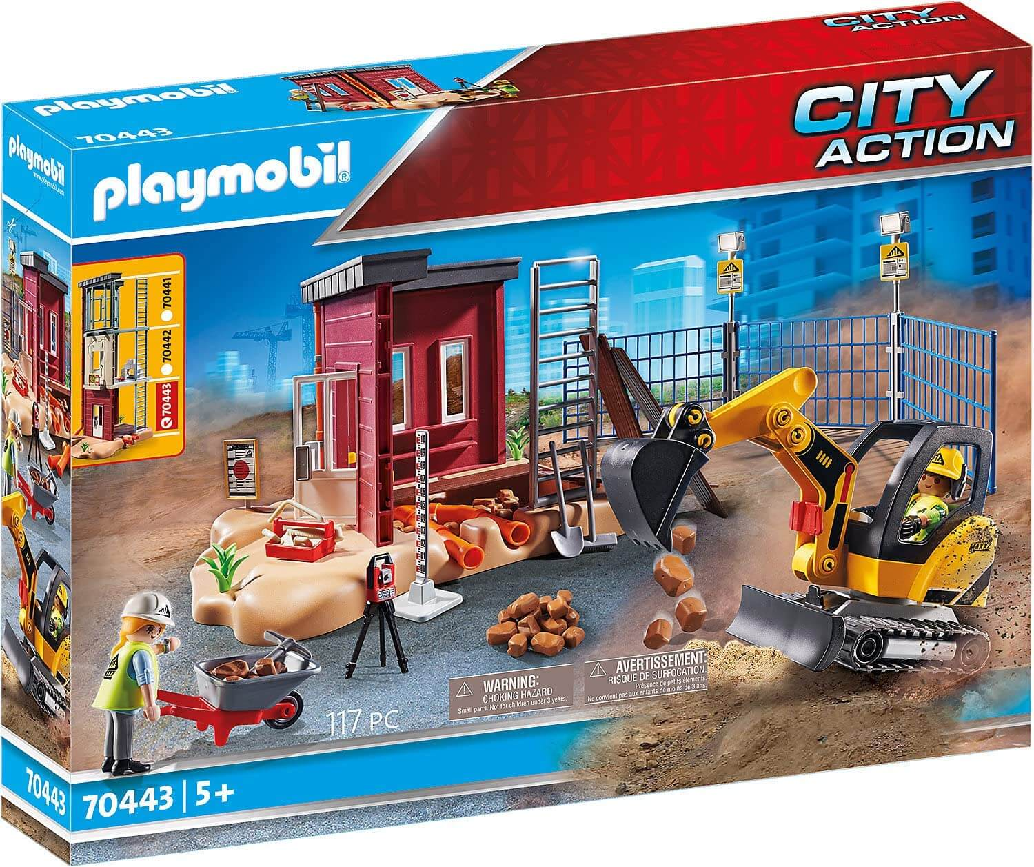 Action 70443 PLAYMOBIL Spielzeugbagger Excavadora City Mini
