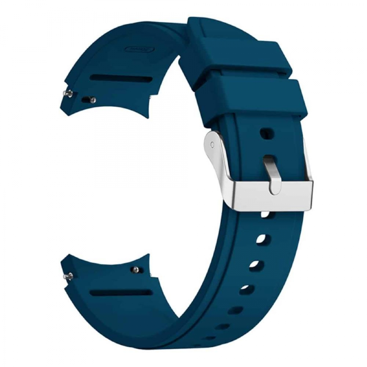 Blaues Armband mit Metallverschluss und zwei Befestigungspunkten.