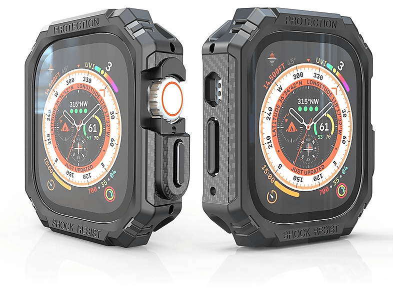 WIGENTO Shockproof 1 Watch Smartwatchhülle(für 2 Hülle Apple Ultra 49mm) Design 