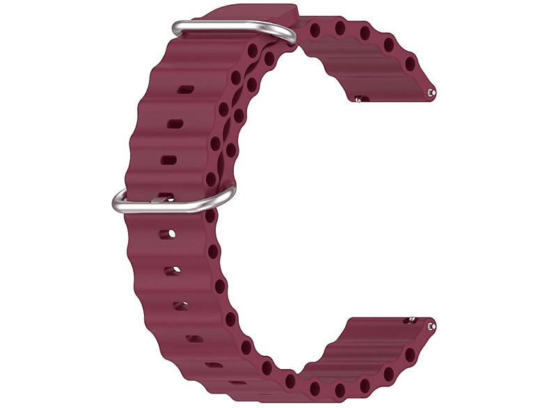 CASEONLINE Ocean, Ersatzarmband, Samsung, Galaxy Watch Weinrot (44mm), 5