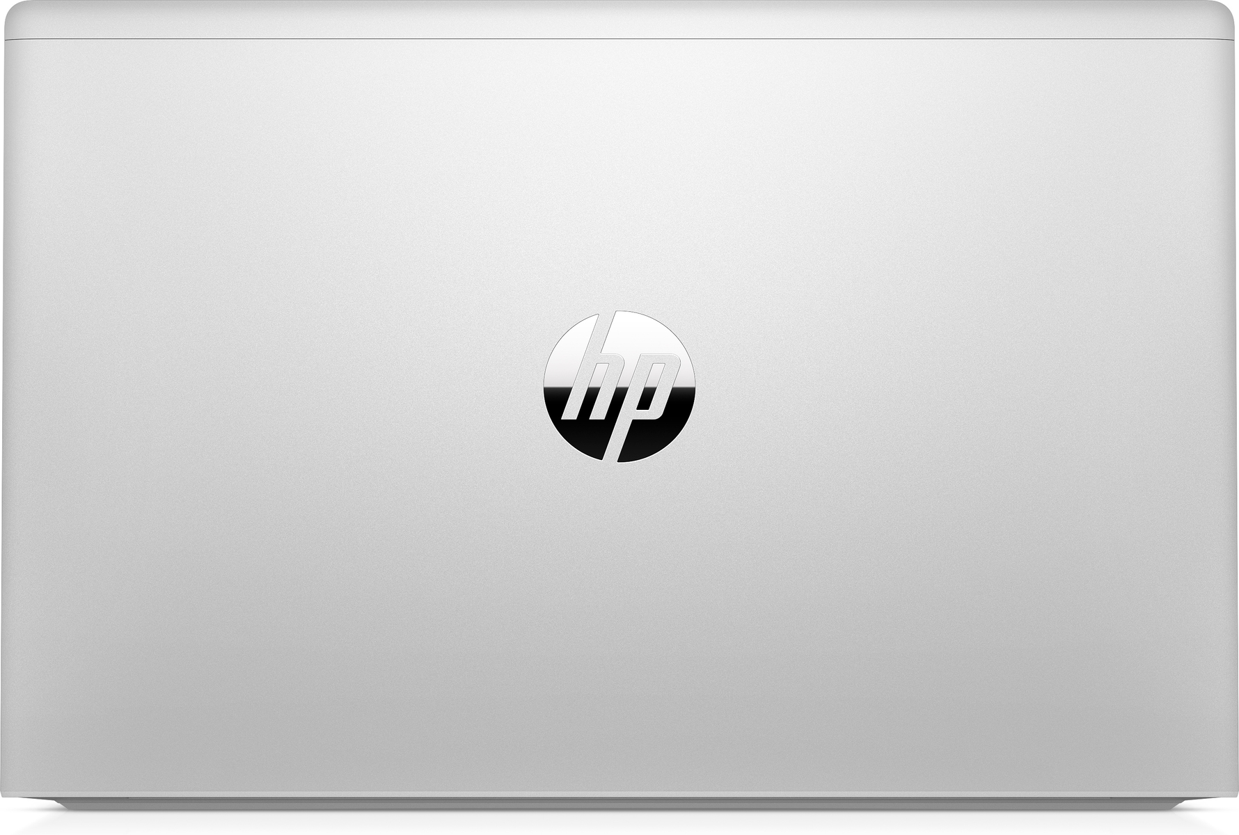 Laptop, geschlossen, silber. HP-Logo oben.
