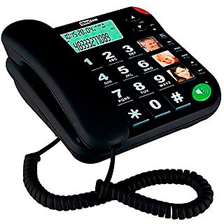 Teléfono de sobremesa - MAXCOM KXT480, Análogo, Negro
