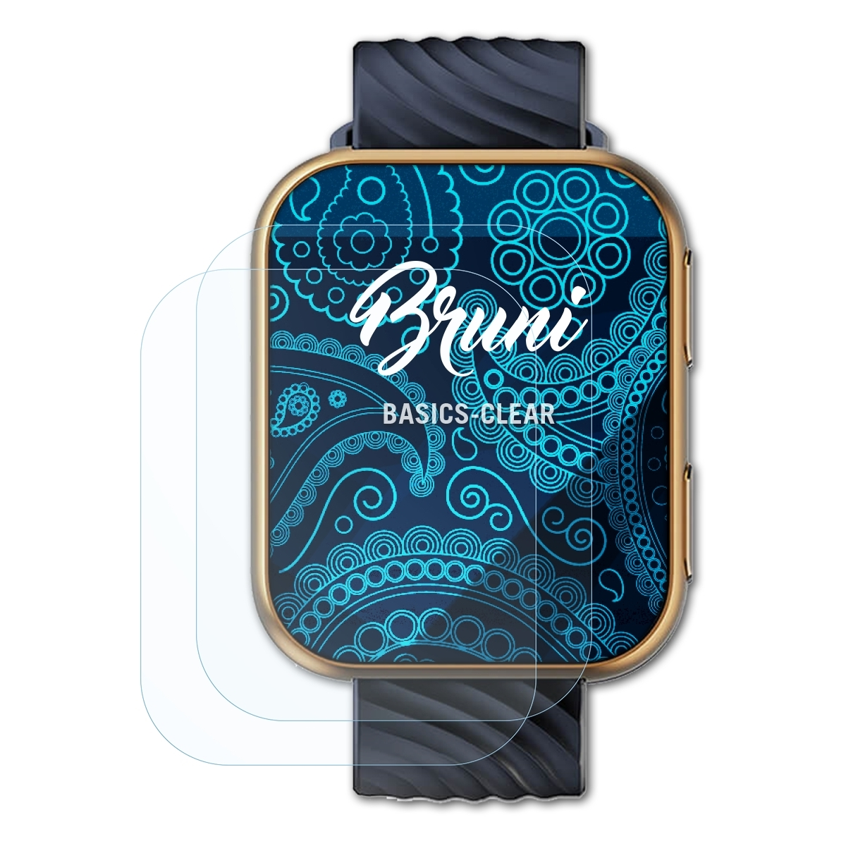 BRUNI 2x Moto Watch 200) Basics-Clear Schutzfolie(für Motorola
