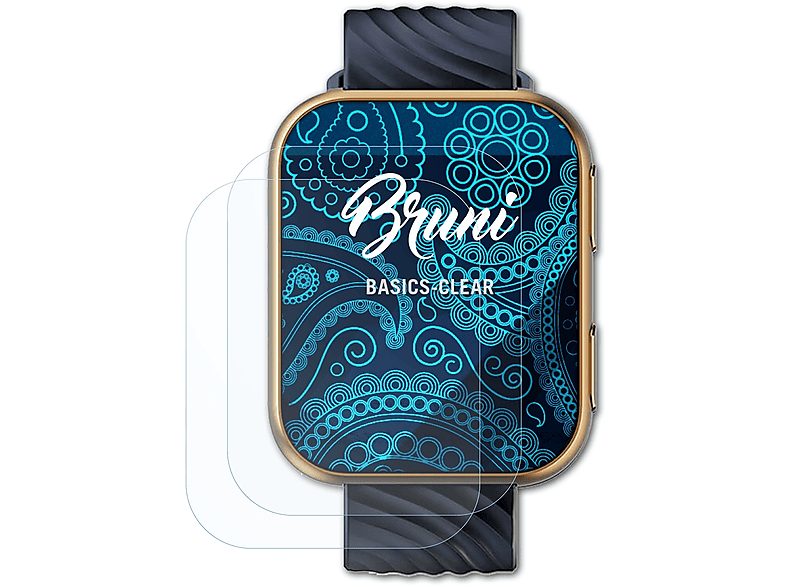 BRUNI 2x Moto Watch 200) Basics-Clear Schutzfolie(für Motorola