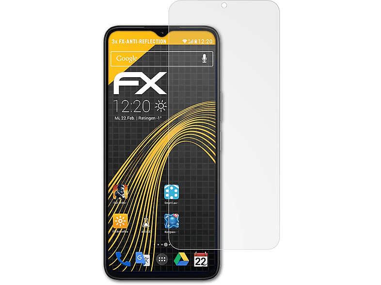 X5 FX-Antireflex Plus) 3x Displayschutz(für Honor ATFOLIX