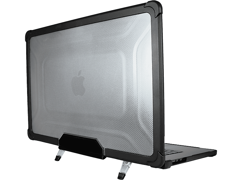 HONJU FIT Kickstand Case Laptophülle Full Cover für Apple Kunststoff, schwarz / transparent