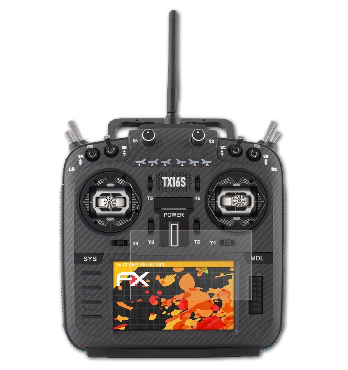 ATFOLIX Mark TX16S Displayschutz(für Max) FX-Antireflex 3x Radiomaster II
