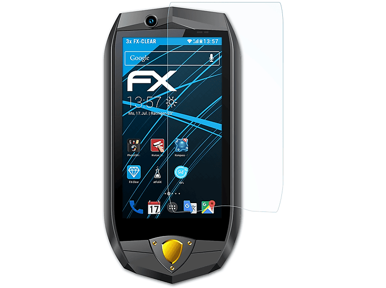 ATFOLIX Oukitel Displayschutz(für 3x K16) FX-Clear