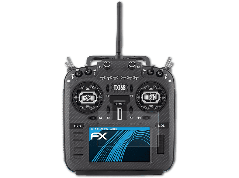 ATFOLIX 3x FX-Clear Displayschutz(für Radiomaster TX16S Mark II Max)