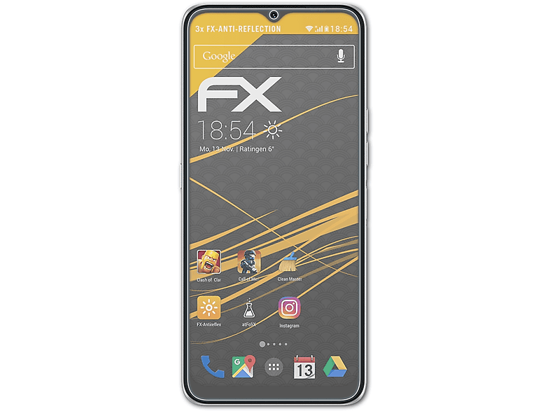 ATFOLIX 3x FX-Antireflex Displayschutz(für 5G) UMiDigi Pro F3