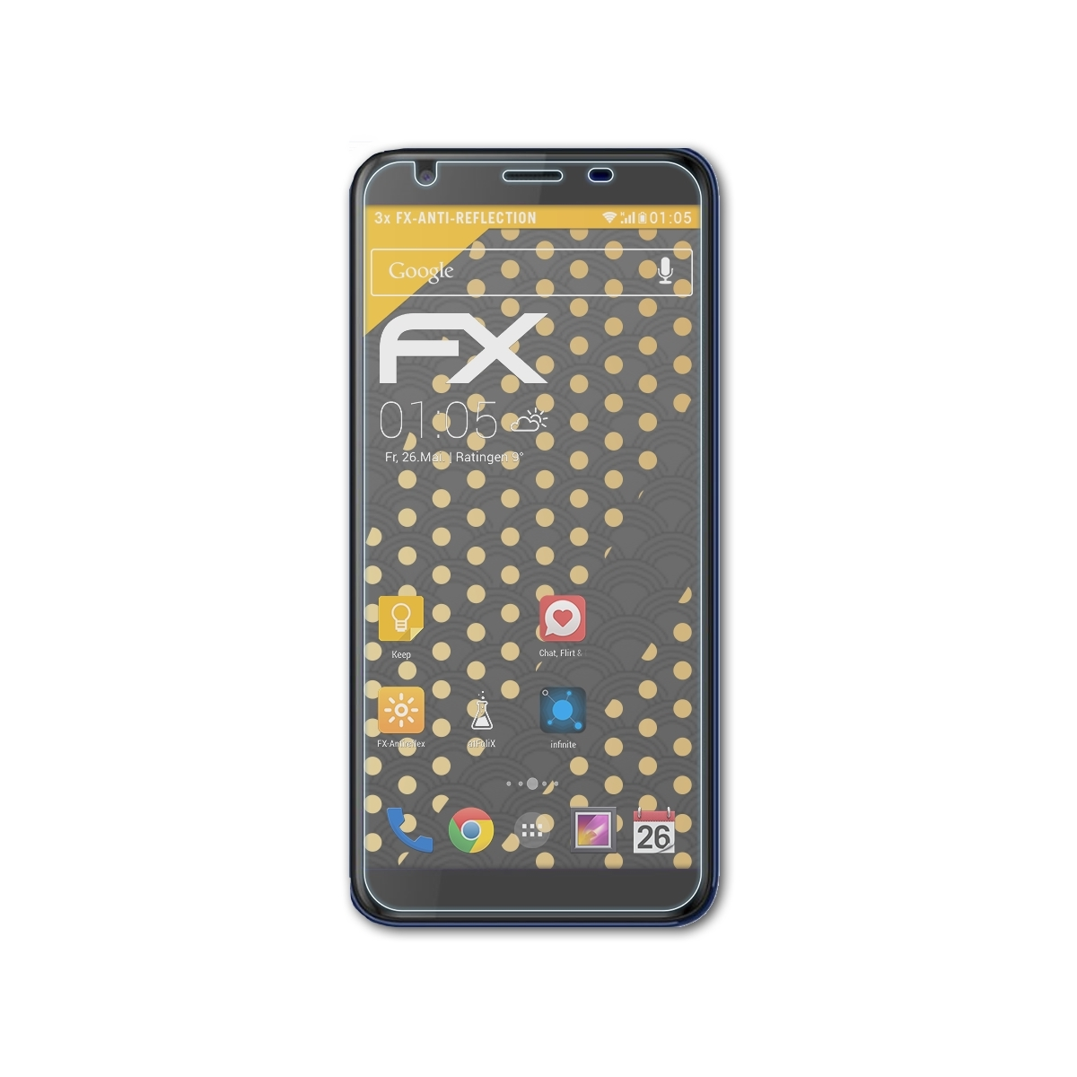 ATFOLIX 3x FX-Antireflex Displayschutz(für Vernee M3)