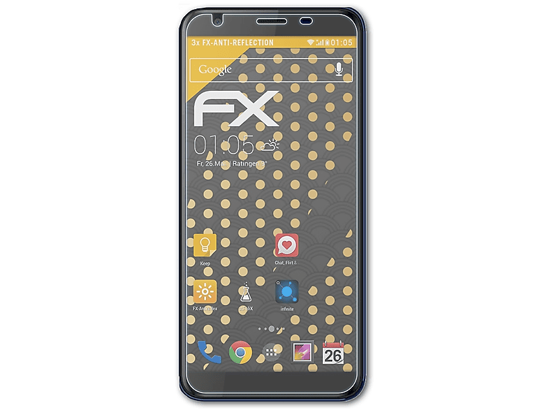 ATFOLIX 3x FX-Antireflex Displayschutz(für Vernee M3)