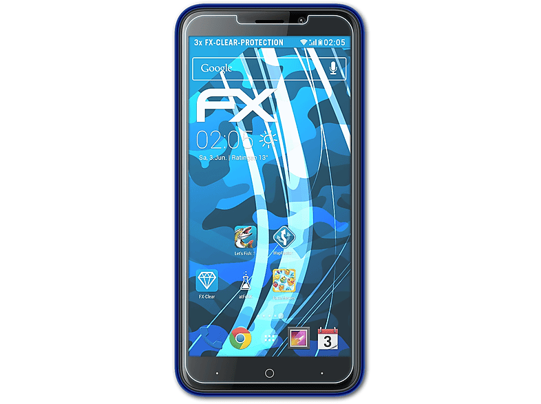ATFOLIX 3x FX-Clear Displayschutz(für Doogee X50L)