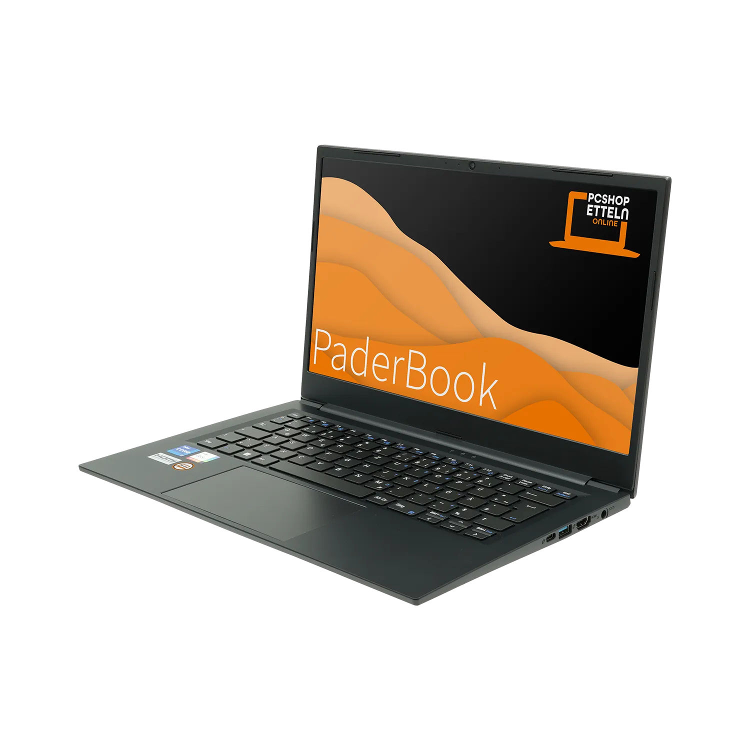 und Pro, Concept 2000 2021 aktiviert, Notebook mit fertig Zoll SSD, installiert GB 14 64 GB PADERBOOK Schwarz i74, Display, RAM, Office