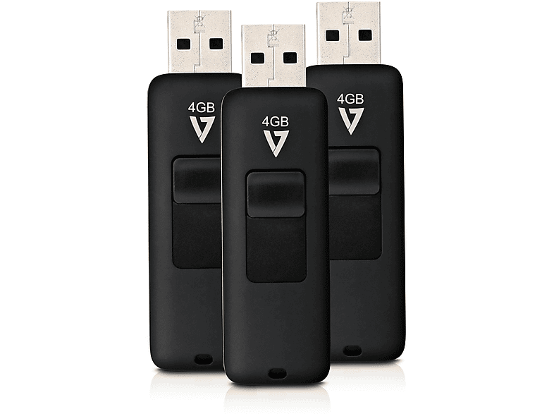 GB) USB-Flash-Laufwerk V7 VF24GAR-3PK-3E 4 (Schwarz,