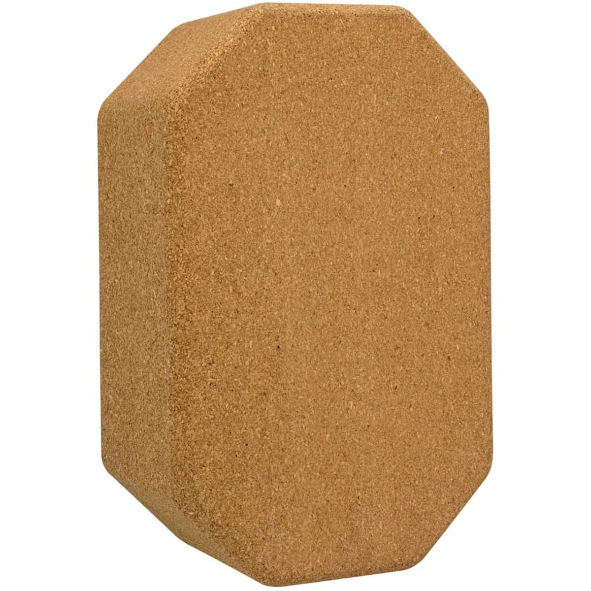 Brauner rechteckiger Yogablock. Achteckige Form. Strukturierte Oberfläche.