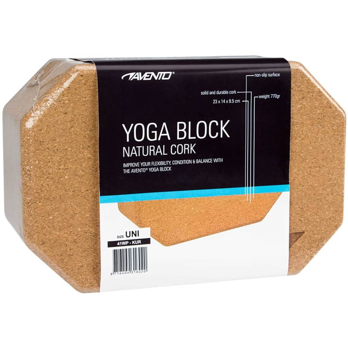 Yogablock mit Verpackung, braun.
