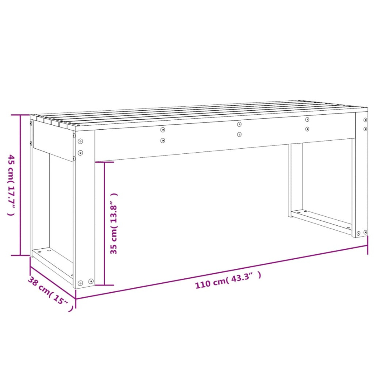 VIDAXL 825097 Gartenbank, Schwarz