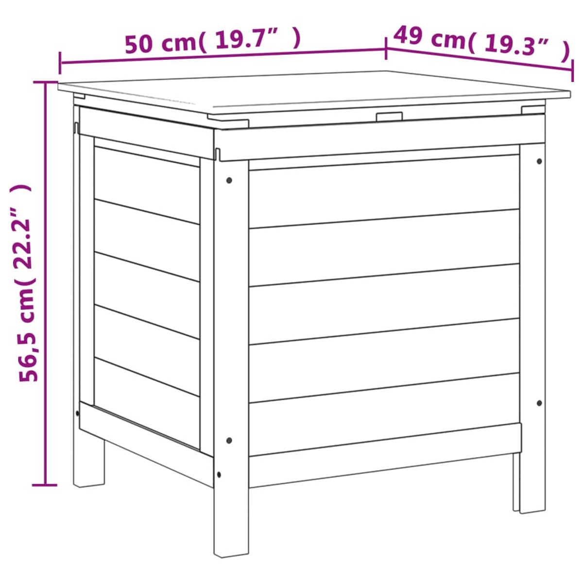 Anthrazit Garten, den 364750 Aufbewahrungsbox VIDAXL für