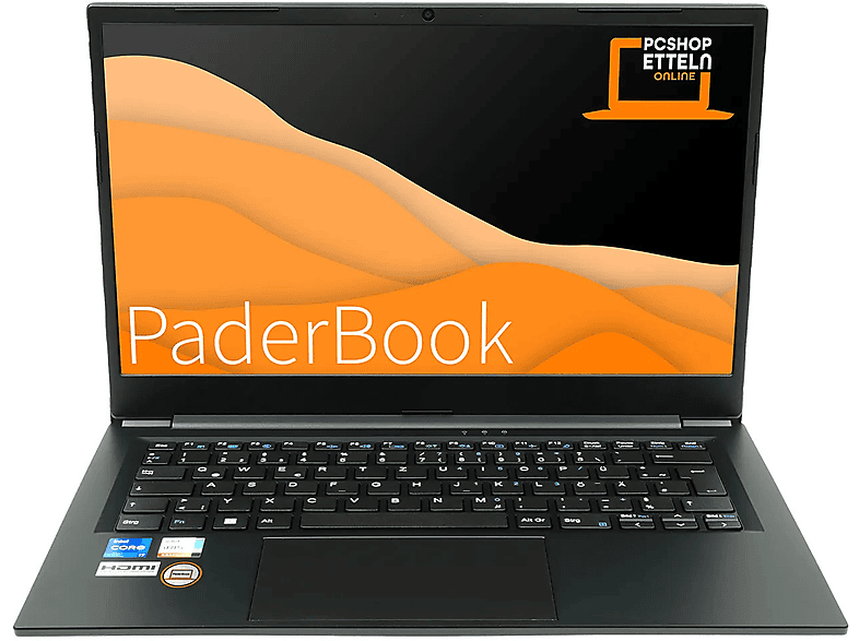 PADERBOOK Concept i74, fertig Display, installiert GB Notebook mit 14 Office SSD, Schwarz Zoll GB und aktiviert, 32 RAM, Pro, 1000 2021