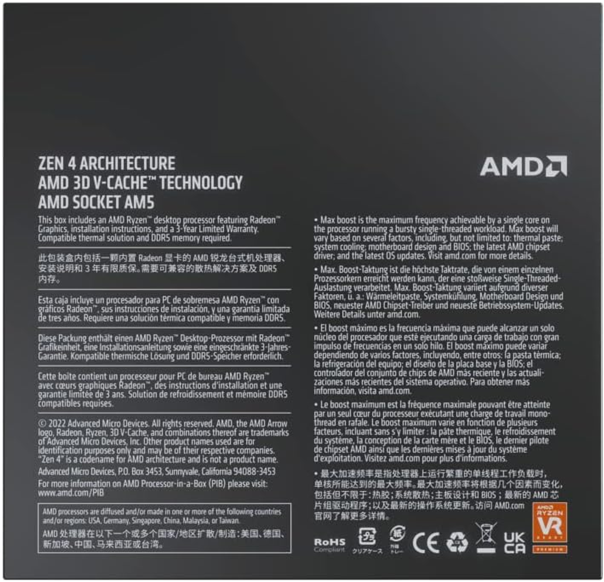 Ryzen Prozessor, Schwarz AMD 9 7900X3D