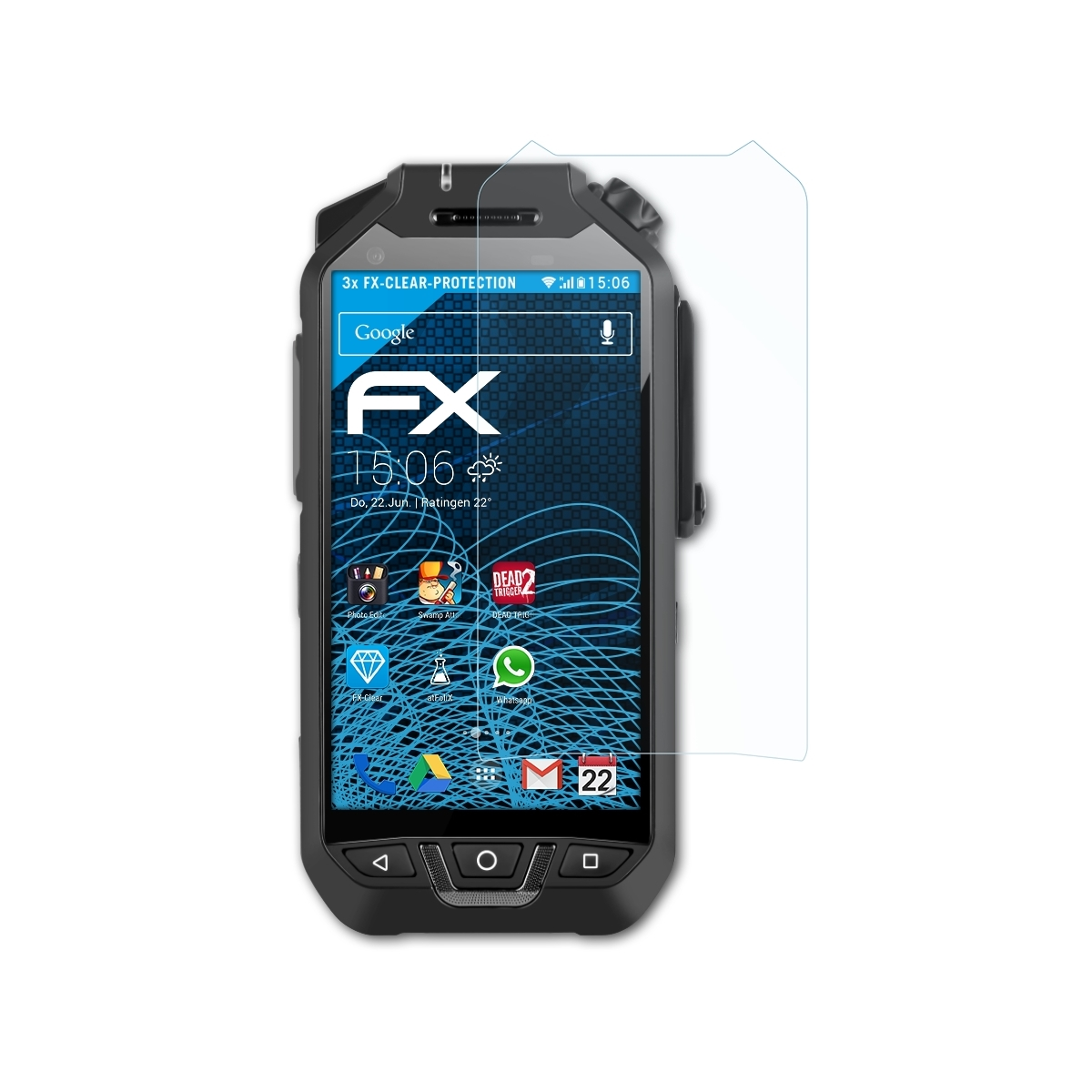 ATFOLIX 3x FX-Clear Displayschutz(für RugGear RG750)