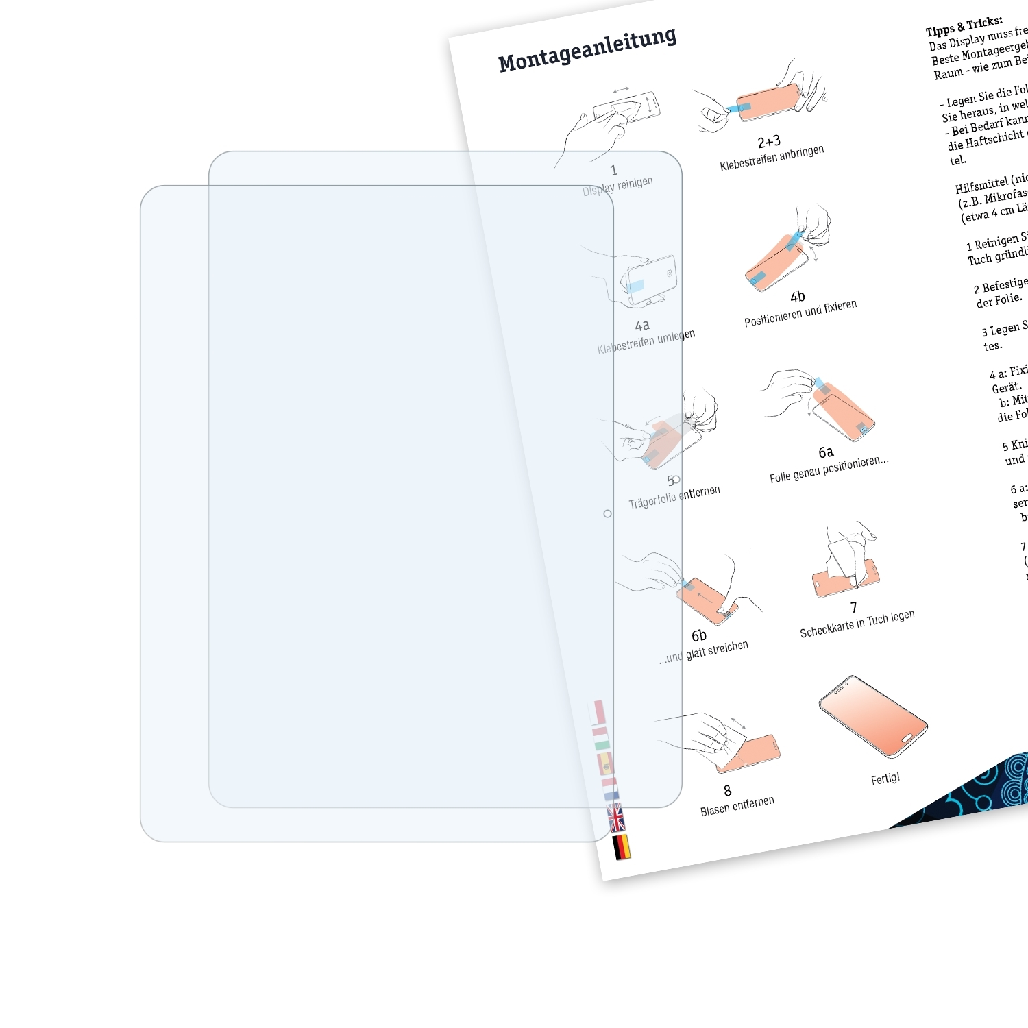 BRUNI 2x Basics-Clear Pad2) Schutzfolie(für Vivo