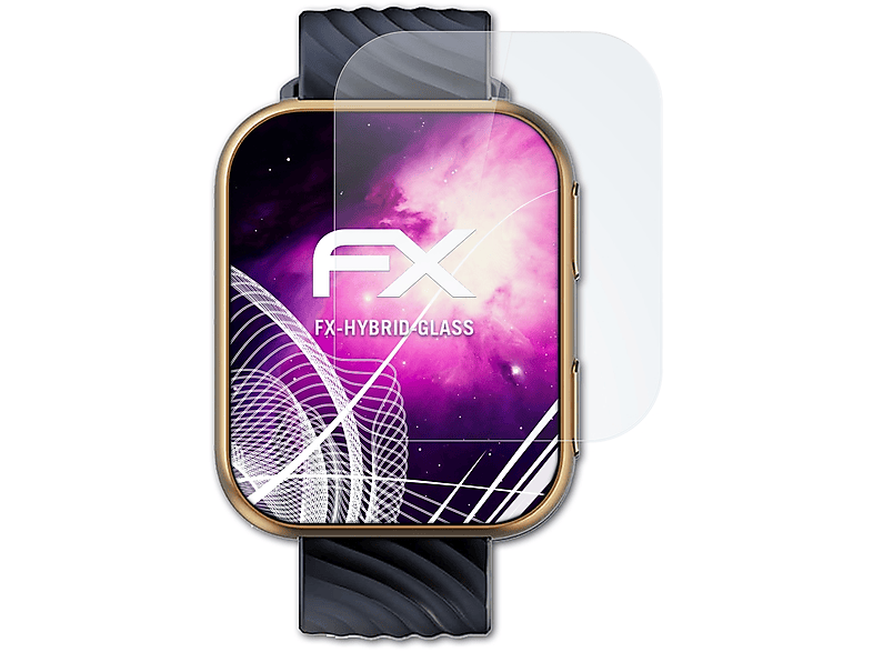 ATFOLIX FX-Hybrid-Glass Schutzglas(für Motorola Moto Watch 200)