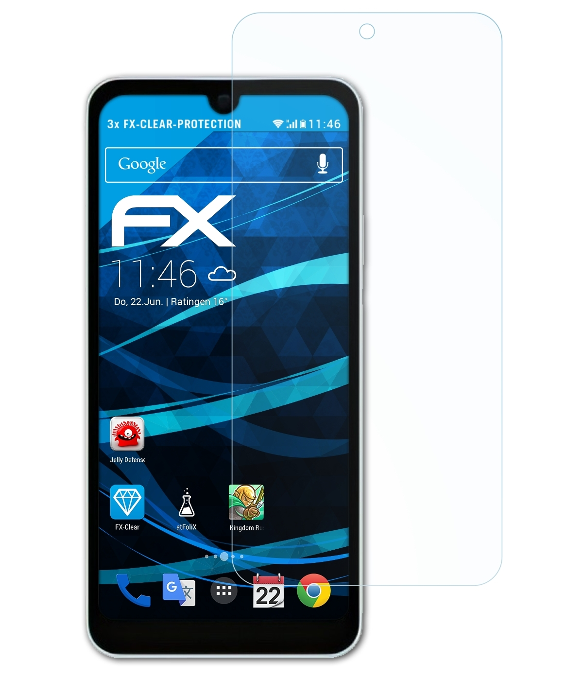 ATFOLIX 3x FX-Clear Sharp Displayschutz(für Aquos Wish3)