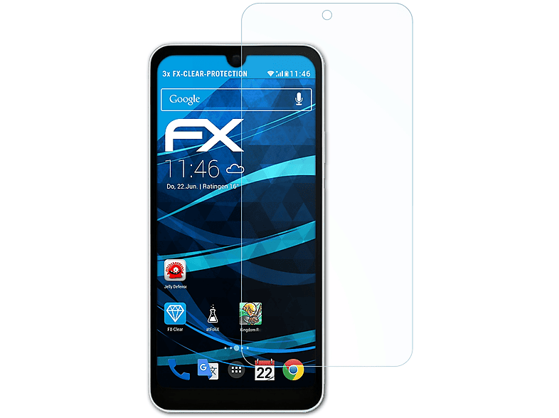 ATFOLIX 3x Aquos Displayschutz(für Wish3) Sharp FX-Clear