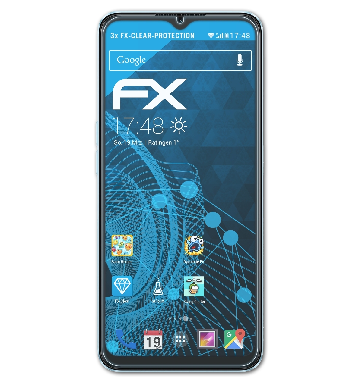 Displayschutz(für Oppo A77s ATFOLIX 4G) 3x FX-Clear