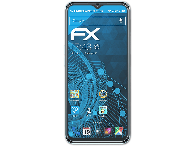 ATFOLIX 3x FX-Clear Displayschutz(für Oppo A77s 4G)