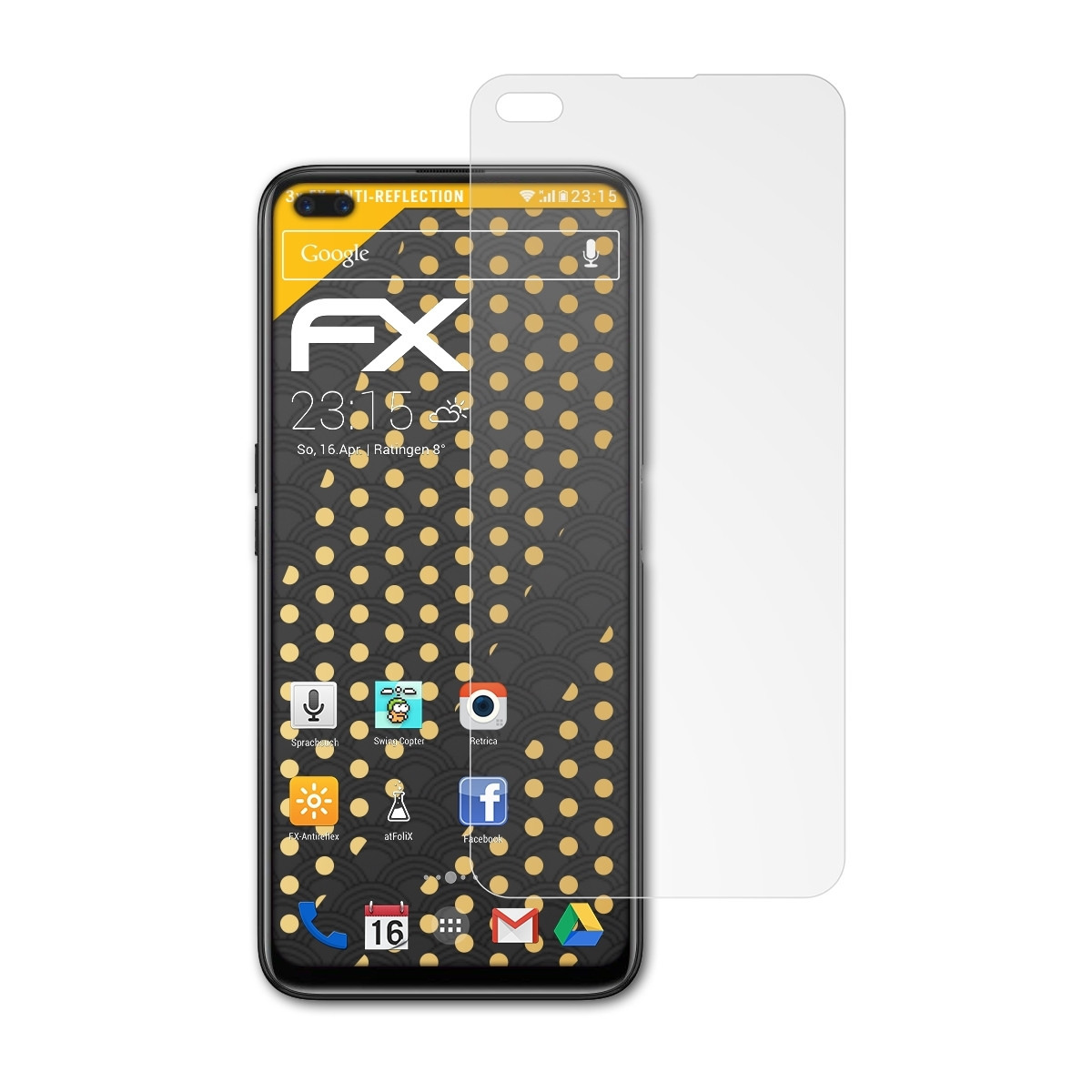 3x ATFOLIX Pro) Realme FX-Antireflex 6 Displayschutz(für