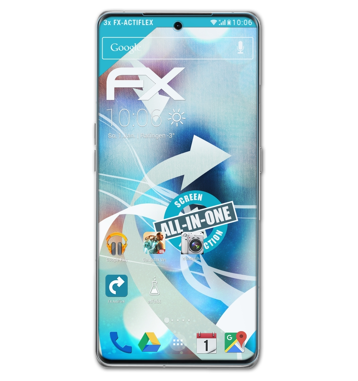 ATFOLIX 3x FX-ActiFleX Displayschutz(für Oppo X6 Pro) Find