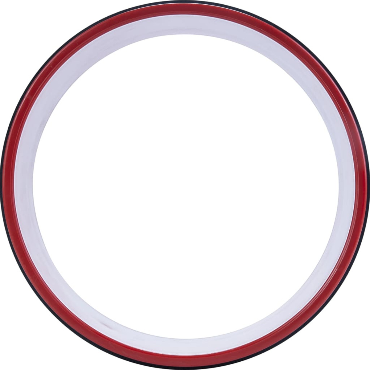 Cerchio rosso, bianco e nero. Il cerchio ha un anello interno rosso e un anello esterno nero.