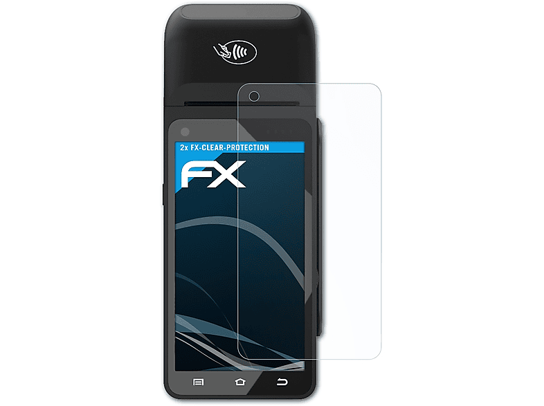 ATFOLIX 2x FX-Clear Displayschutz(für Verifone T650c)
