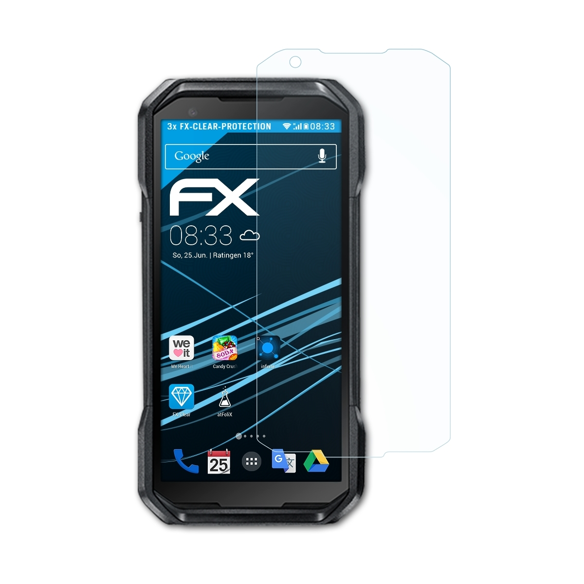 DuraForce Displayschutz(für 3x ATFOLIX 3) Kyocera Pro FX-Clear