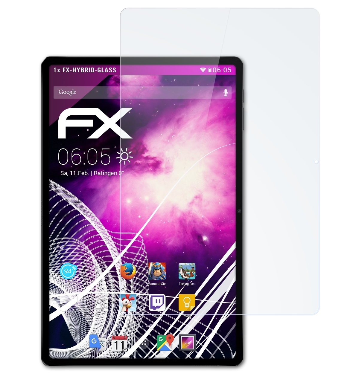 Red Schutzglas(für Nubia Tablet) FX-Hybrid-Glass Magic ATFOLIX