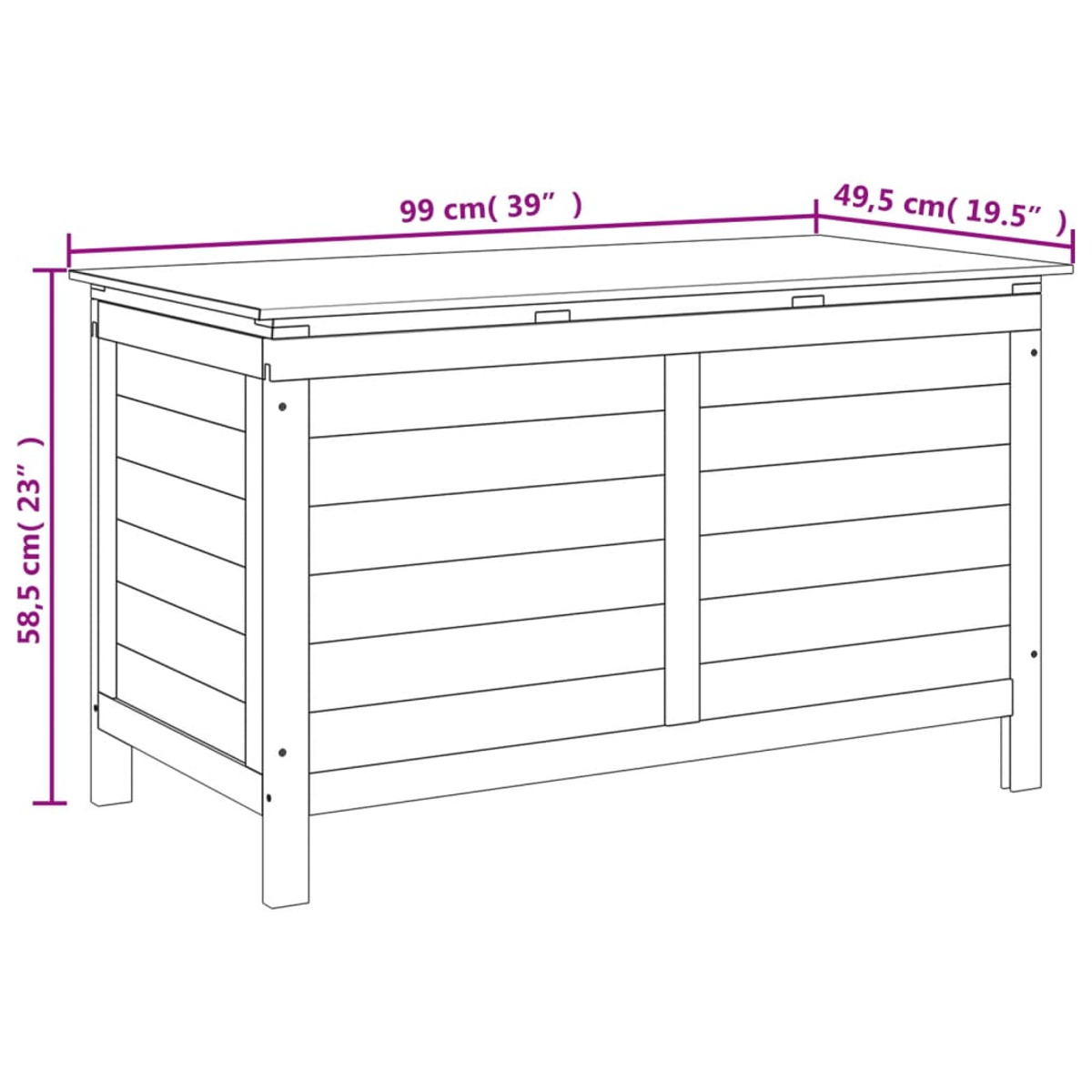 den VIDAXL Anthrazit Garten, für Aufbewahrungsbox 364754