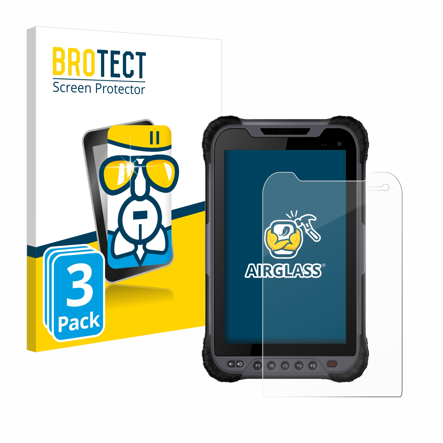 BROTECT 3x Airglass klare Schutzfolie(für UT32 Rugged Stonex Tablet)
