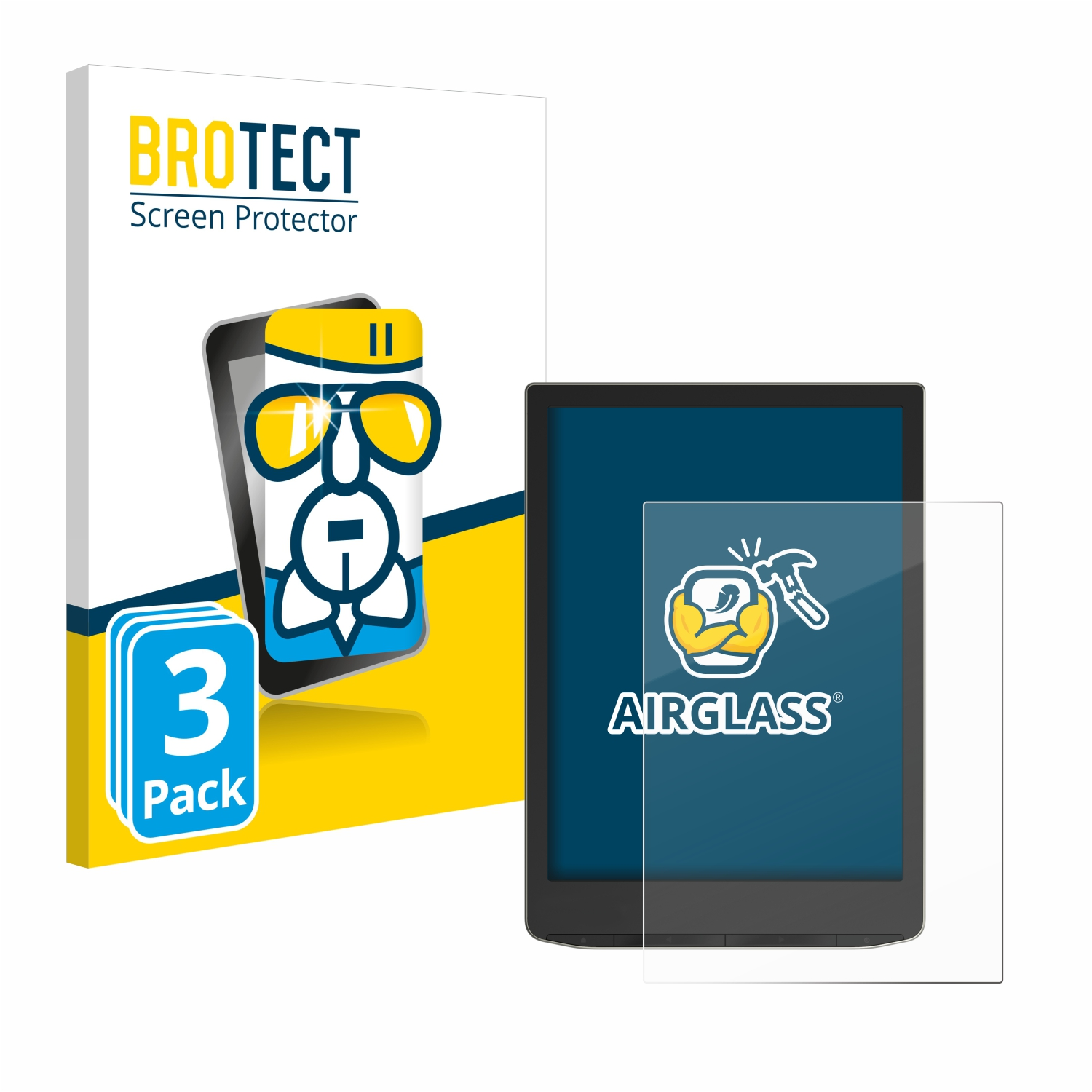 BROTECT 3x klare Airglass PocketBook 2) Color InkPad Schutzfolie(für